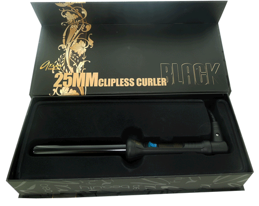 Black 25mm Ceramic Clipless Curler